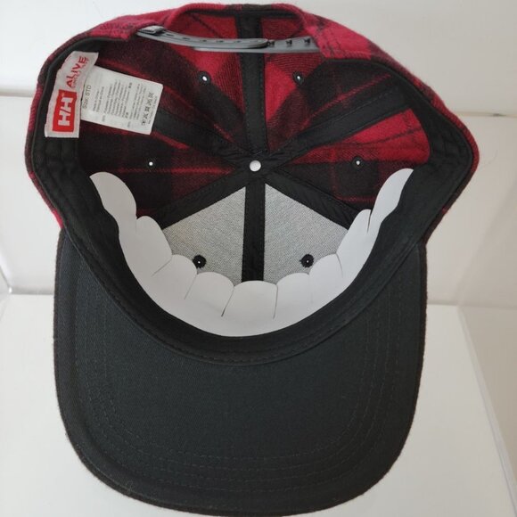 Helly Hansen Wool Flat Brim Snap Back Hat Red Black NWT - Picture 6 of 7